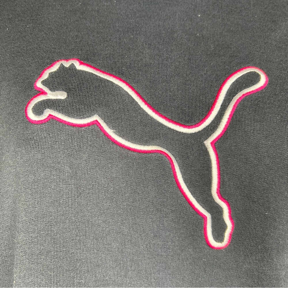 PUMA Black Hoodie Sweatshirt with Pink Accents - 817700 - Sz M - Picture 3 of 9